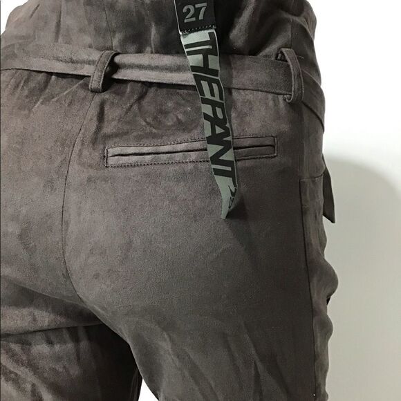 Joe’s Jeans Chocolate Brown The PANTS Poly Suede High Waist Cuff Pants 27 - Picture 8 of 8